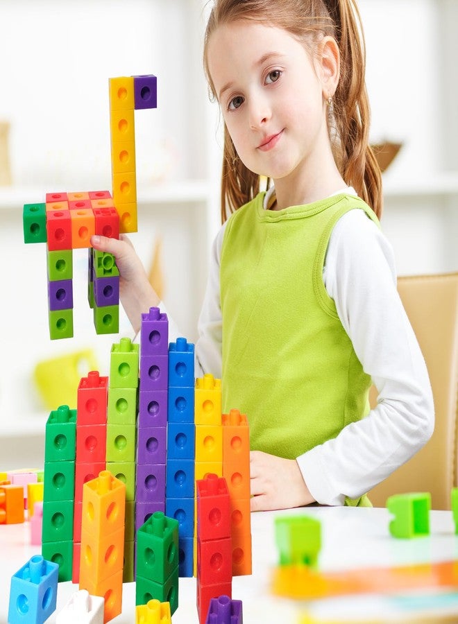 SENONAPO 701 Pcs Math Learning Linking Cube with Storage Container Counting Cubes Plastic Colorful Counting Blocks Math Manipulatives Classroom Learning Supplies for Home School Educational(Blue) - Image 4